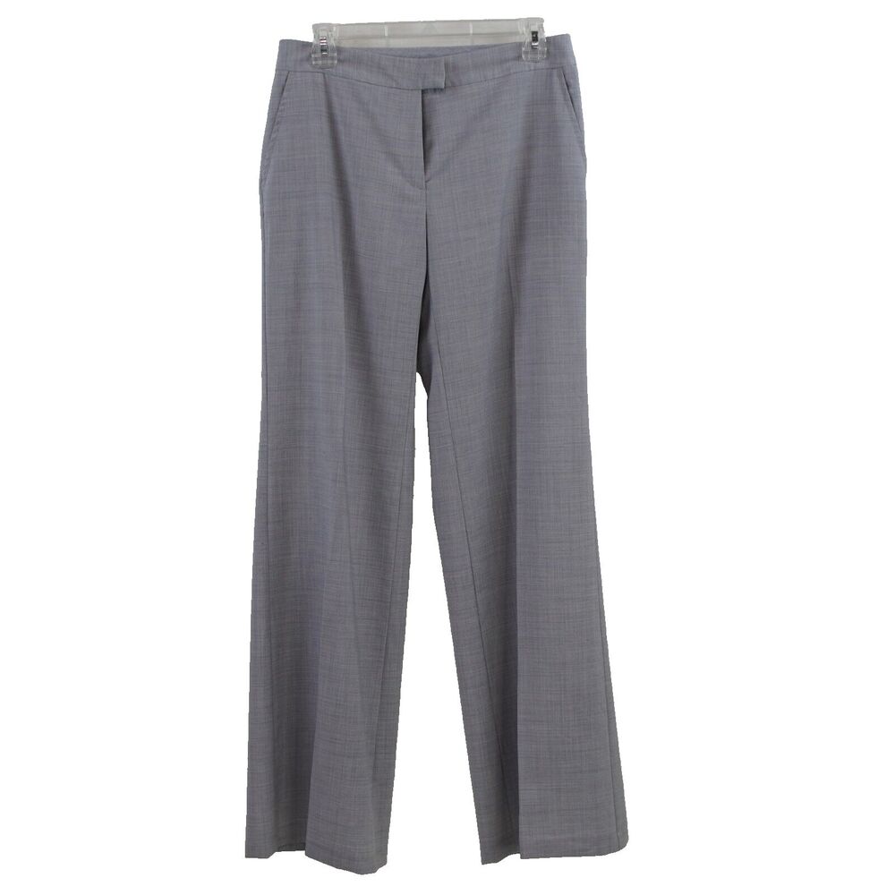 Benetton Grey Wool Dress Pants Women's 10 IT 44 Straight Leg Office Workwear